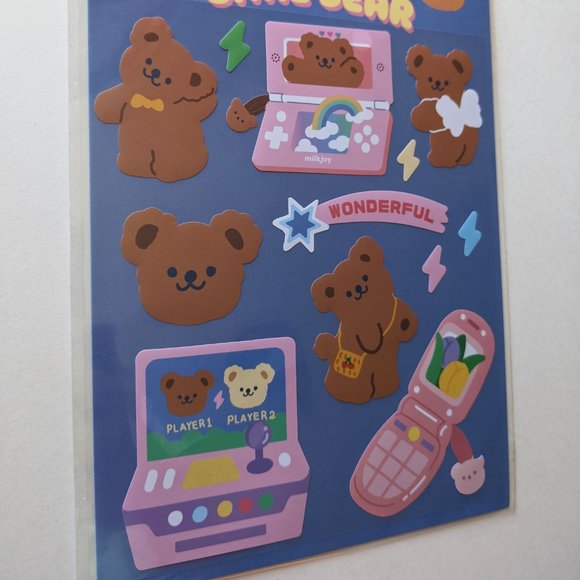 Gaming Cuddly Bear Sticker Sheet - Picture 2 of 2